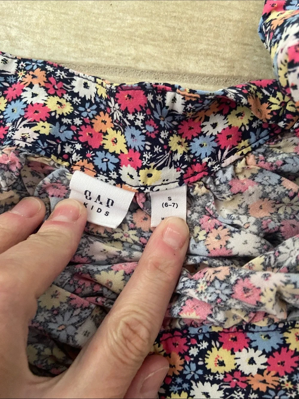 GAP Girls Kids Small Floral, Blue Stripes Peplum Cap Sleeve Tops Peach Pink
